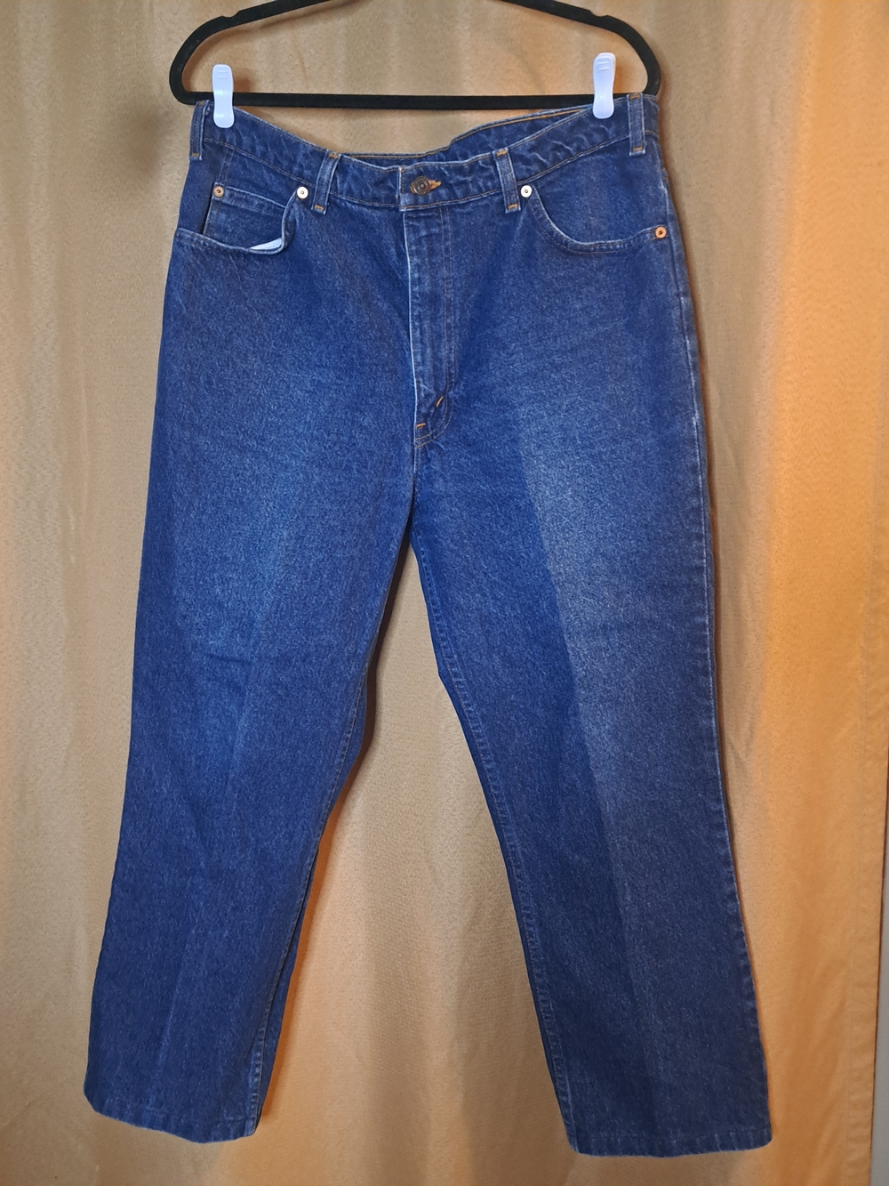 Rare VINTAGE Orange Tag 619 Levi's Men's Straight Jeans in Dark Blue Denim